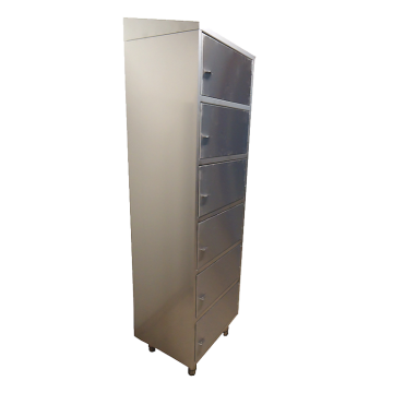 ARMOIRE COLONNE 6 CASIERS INOX 