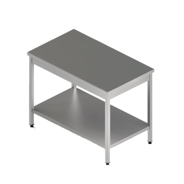 TABLE CENTRALE INOX 304L AVEC ETAGERE BASSE