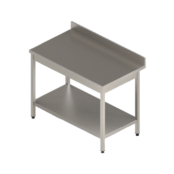 TABLE  INOX A DOSSERET INOX 304L AVEC ETAGERE BASSE